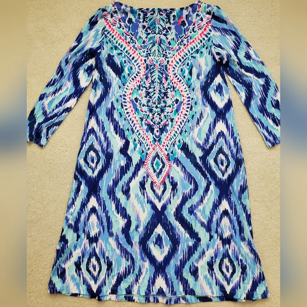 Lilly Pulitzer Ophelia Swing Dress in Blue Swish Skipped a Beach szXS